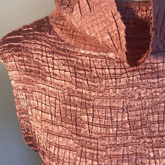 CASUAL CORNER mock neck top-crinkle fabric vintage - Picture 2 of 4